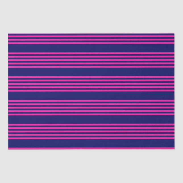 Fuchsienblauer Fünf Streifen Seidenpapier (Vorderseite)