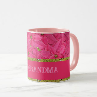 Fuchsienfarbene Poinsettias, Weihnachten Tasse