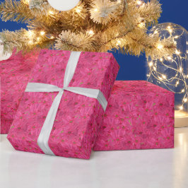 Fuchsienfarbene Poinsettien, Blumenmuster Geschenkpapier