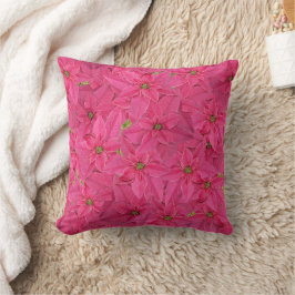 Fuchsienfarbene Poinsettien, Blumenmuster Kissen