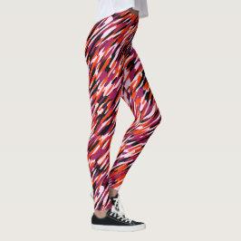 Fuchsienrosa, orange, schwarz und weiß getarnt leggings