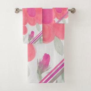 Fuchsienrosa und grün badhandtuch set