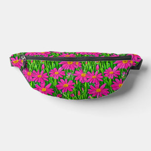 Fuchsienrosa Wildblumen in einem Feld Bauchtasche