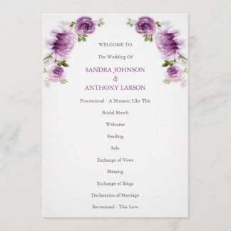 Fuchsienrosen- und Pfingstrosen-Hochzeitsprogramm Programm