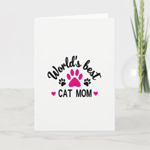 Fuchsienrote Pfote - Die beste Katzenmama Karte