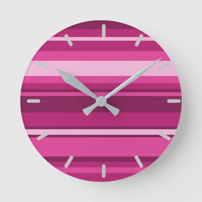 Fuchsienstreifen Große Wanduhr (Vorderseite)