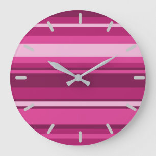 Fuchsienstreifen Große Wanduhr