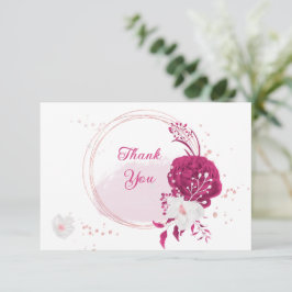 Fuchsienweiße Blume botanische Hochzeit Dankeskarte