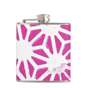 Fuchsisches geometrisches Muster Flachmann