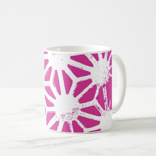Fuchsisches geometrisches Muster Kaffeetasse (VorderseiteRechts)