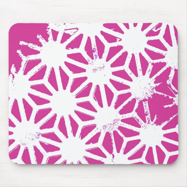 Fuchsisches geometrisches Muster Mousepad (Vorne)