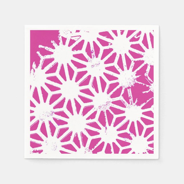Fuchsisches geometrisches Muster Serviette (Vorderseite)