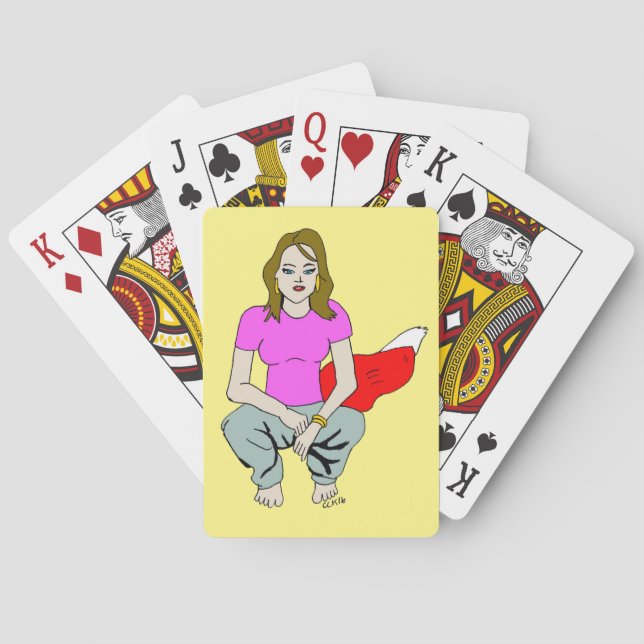 füchsisches Mädchen  Spielkarten (Rückseite)