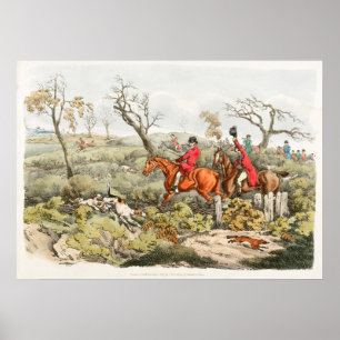 Fuchsjagd Aquarell Poster