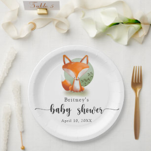 Fuchsjunges - Babyparty Pappteller