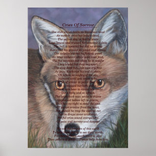 Fuchsmalerei mit ursprünglichem Tiergedicht Poster