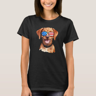 Fuchsroter Lab Mom Dad Flagge Labrador Retriever T-Shirt