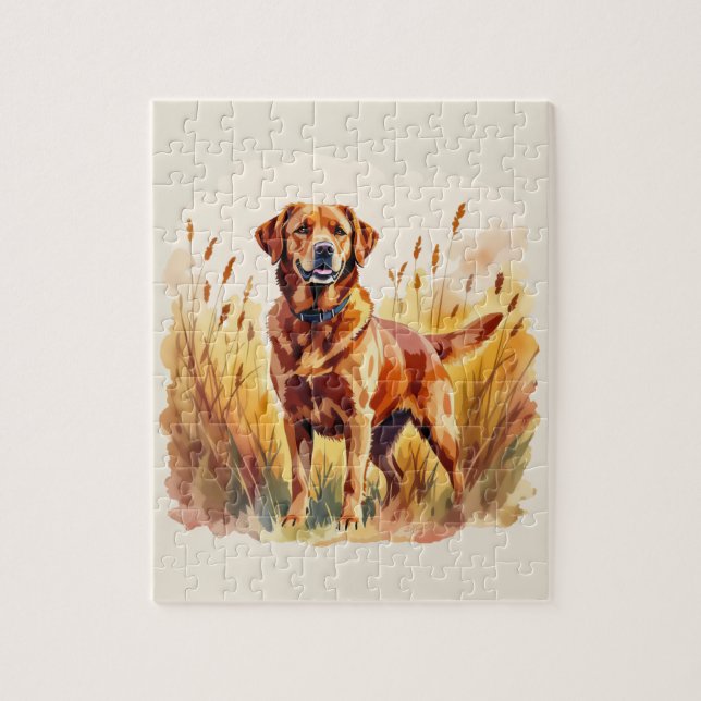 Fuchsroter Labrador Retriever Hund (Vertikal)