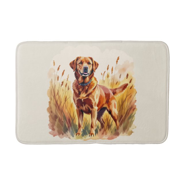 Fuchsroter Labrador Retriever Hund Badematte (Vorderseite)