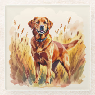 Fuchsroter Labrador Retriever Hund Glasuntersetzer