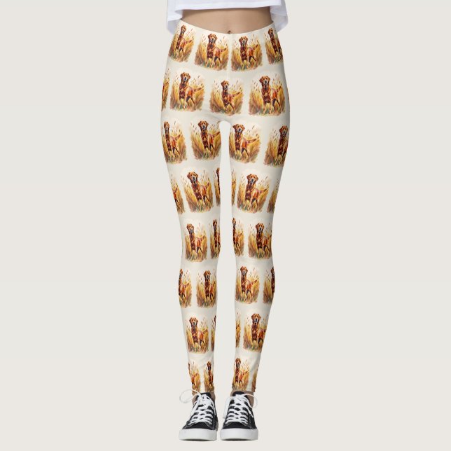 Fuchsroter Labrador Retriever Hund Leggings (Vorderseite)