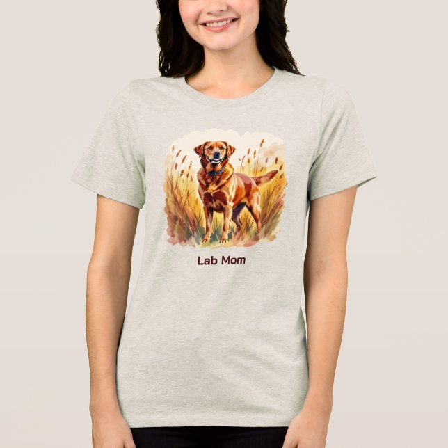 Fuchsroter Labrador Retriever Hund Tri-Blend Shirt (Vorderseite)