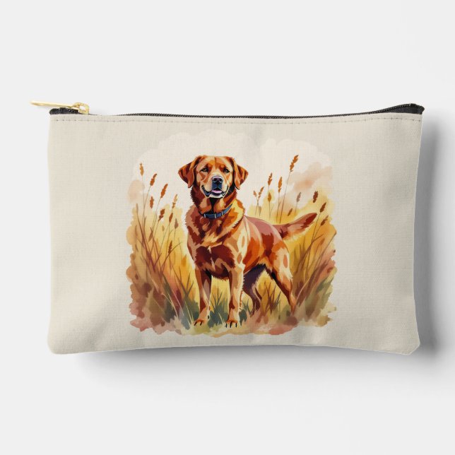Fuchsroter Labrador Retriever Hund Zubehörtasche (Vorderseite)