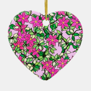 Fucshia-Blume auf blassrosa Untergrund Keramikornament