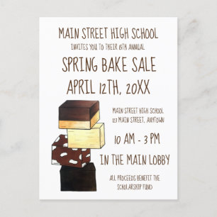 Fudge Confection Confectionery Candy Bake Sale Einladungspostkarte