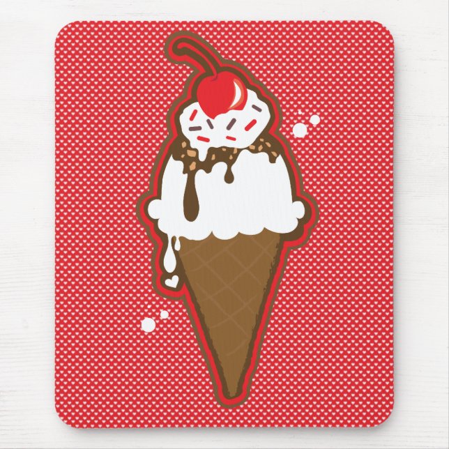 Fudge-Eiscremebecher Mousepad (Vorne)