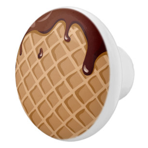 Fudge-Waffel-Kegel Keramikknauf
