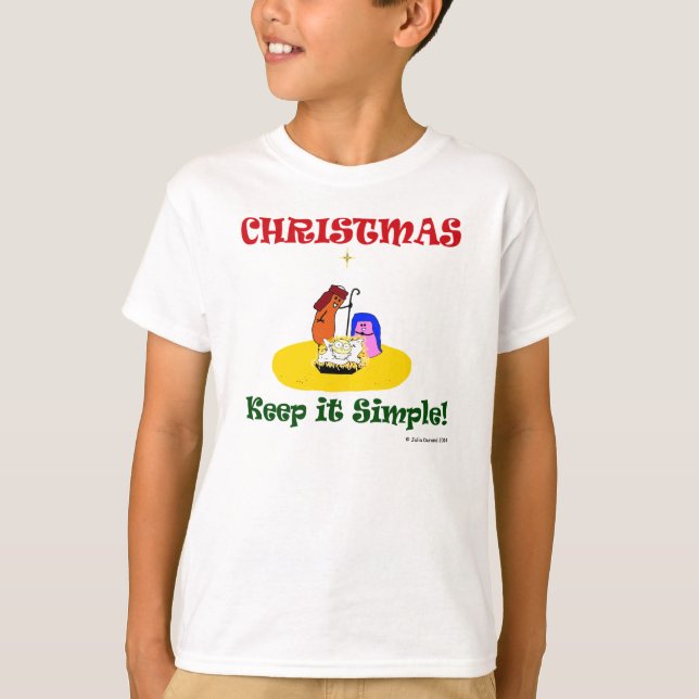 "Fudsy Faces", Weihnachten Behielt es einfach, Swe T-Shirt (Vorderseite)