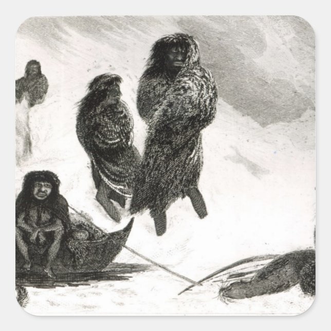 Fuegier handeln in Zapallos Quadratischer Aufkleber (Vorderseite)