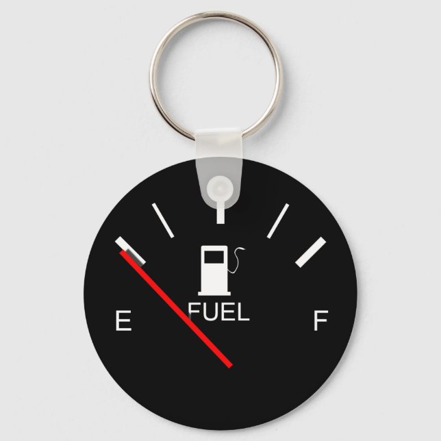 FUEL GAUGE EMPTY FULL BLACK WHITE RED TRAVEL SCHLÜSSELANHÄNGER (Vorderseite)