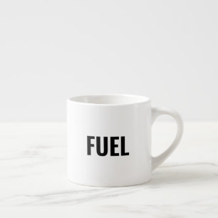 Fuel schwarze Buchstaben weiß minimalistisch cool Espressotasse