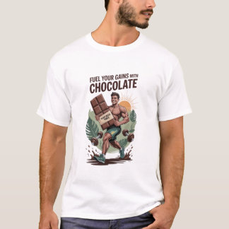 Fuel Your Gains with Chocolate T-Shirt Funny Vegan