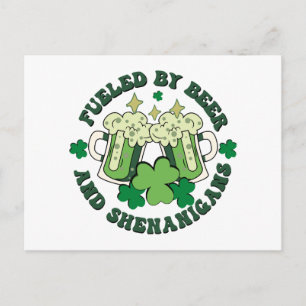 Fueled By Beer And Shenanigans Postkarte