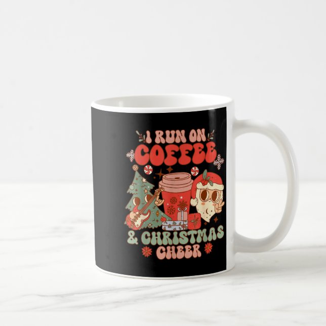 Fueled By Coffee &amp; Christmas Cheer Funny Coffe Kaffeetasse (Rechts)