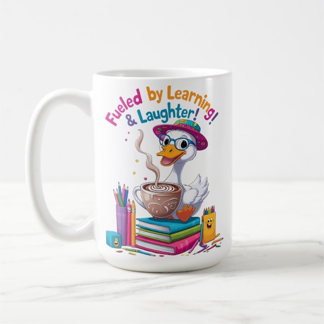 Fueled by Learning Goose Mug – Back to School Fun  Kaffeetasse (Links)