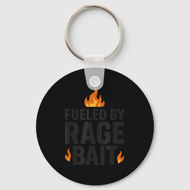 Fueled By Rage Bait Funny Meme Internet Quote  Schlüsselanhänger (Vorderseite)