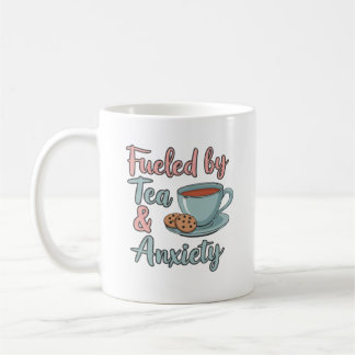 Fueled by Tea and Anxiety Mug – Funny Tea Lover