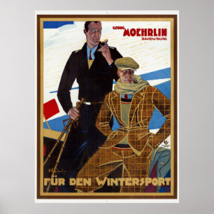 Fuer den Wintersport Allemagne Poster vintage 1927