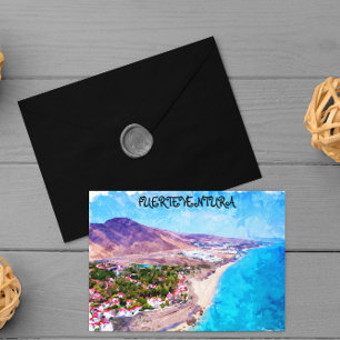 Fuerteventura Kanaren Vintage-Aquarell Postkarte