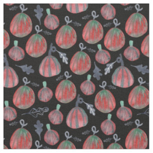 Fufall Pumpkins Herbst Wasserfarbmuster Stoff