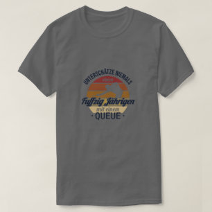 Fuffzig Jdhunger mit Queue Billiard Snooker 50. T-Shirt
