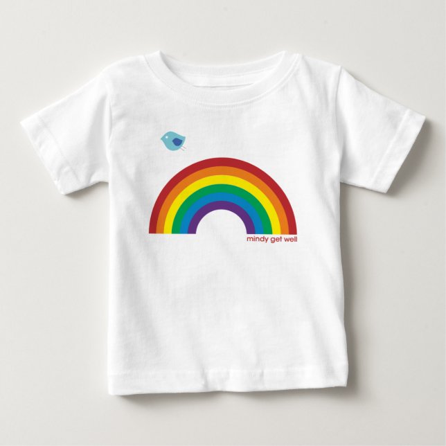 FUG scherzt Regenbogen-Vogel Baby T-shirt (Vorderseite)