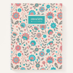 Füge Deinen Namen hinzu   Aquamarine Kunst und Ko Notizbuch