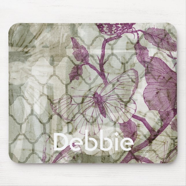 Füge Deinen Namen hinzu | Arabesque Butterfisch IV Mousepad (Vorne)
