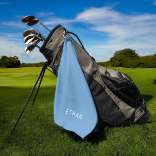 Füge Deinen Namen hinzu Blau Golfhandtuch