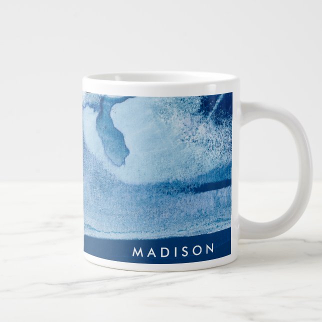 Füge Deinen Namen hinzu | Blue Amore II Jumbo-Tasse (Rechts)